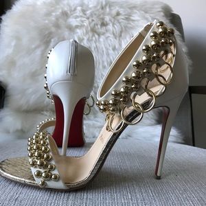 ✨💥 Sparkly LOUBOUTIN Gypsandal 100mm SZ 40 Latte